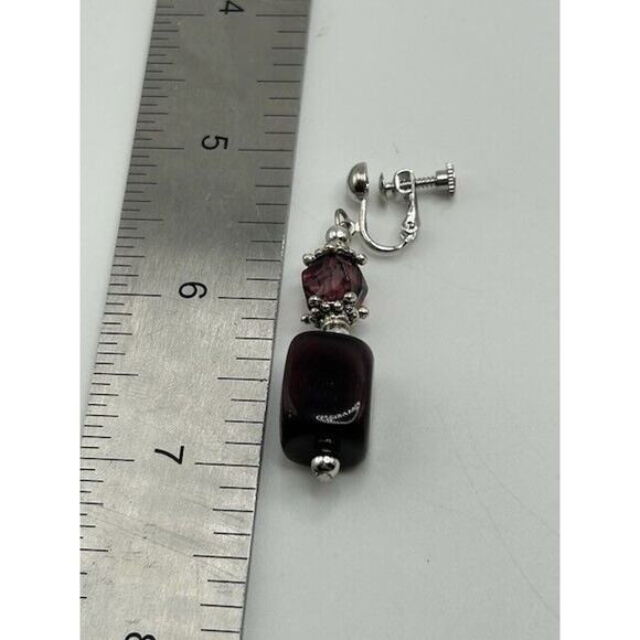 Vintage Grape Purple Glass Beaded Necklace & Drop Earrings Set - Picture 11 of 12